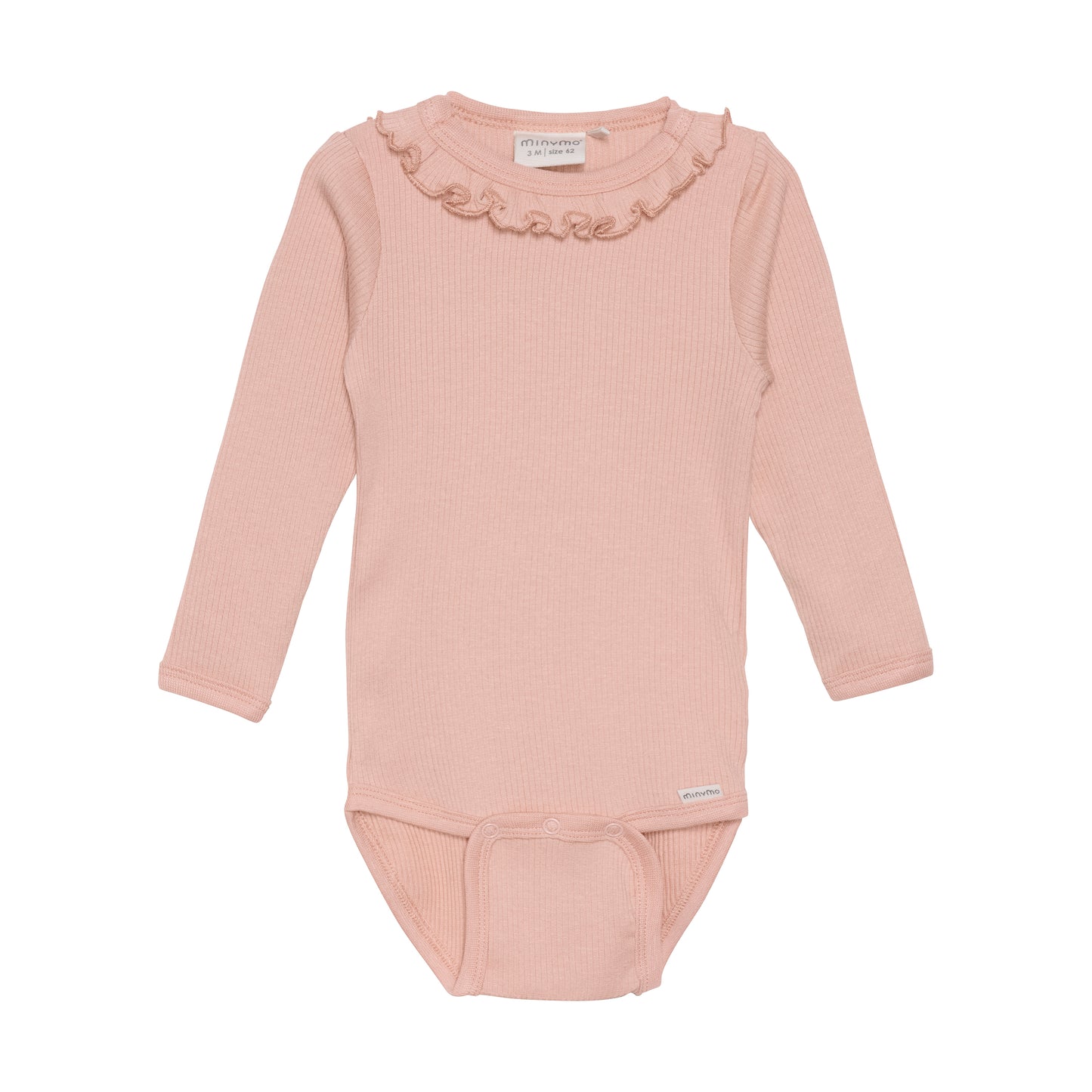 Dieses rosa Body mit verspieltem Rüschenkragen von MINYMO verleiht jedem Outfit einen charmanten Akzent.