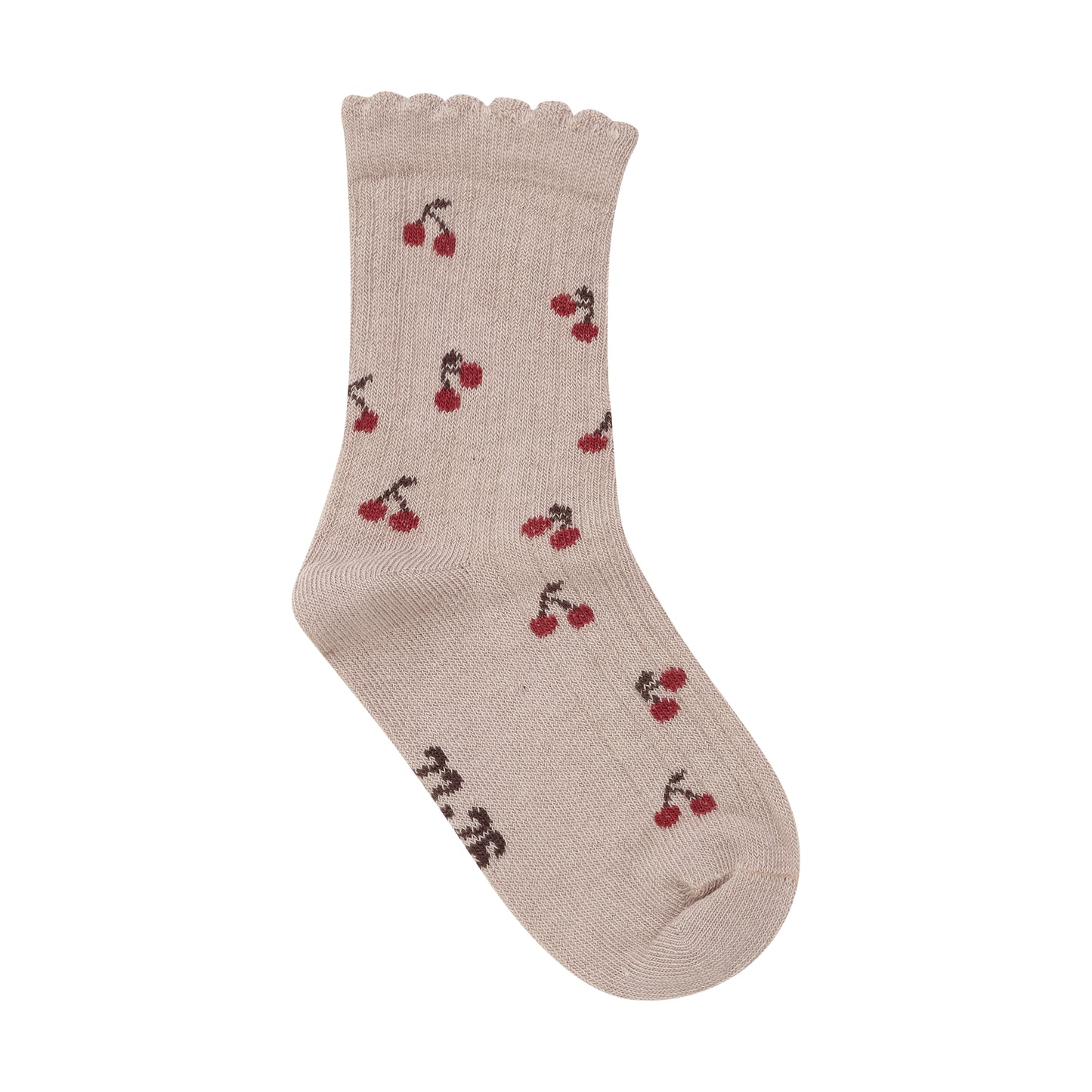 Zweierpack Socken von MINYMO, verziert mit charmanten Kirschmotiven.