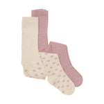2er Pack Strumpfhosen von MINYMO in Rosa und Weiß mit Herzmotiv.