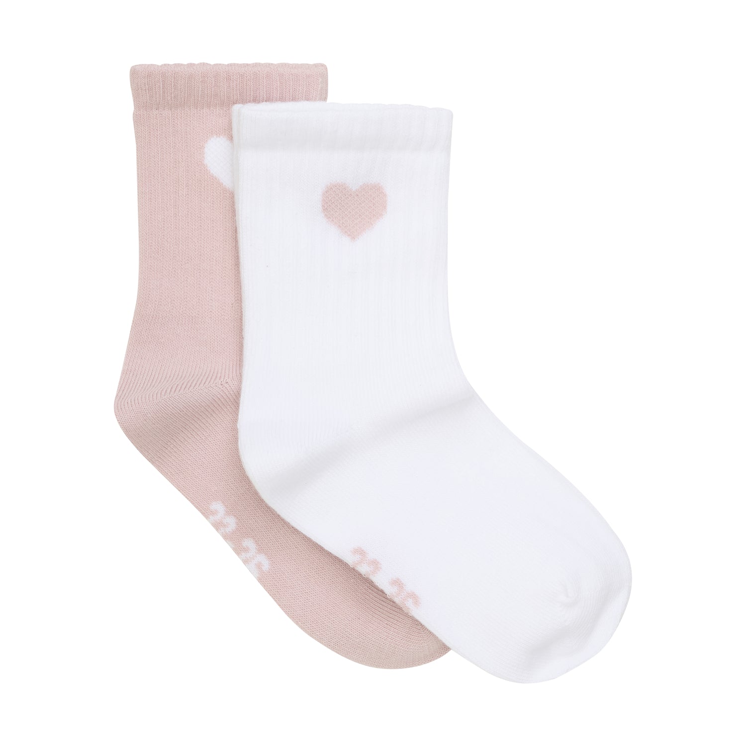 Entzückende Socken von MINYMO mit niedlichen Herzmustern in zarten Rosa- und Weißtönen, die Komfort und Stil perfekt verbinden.