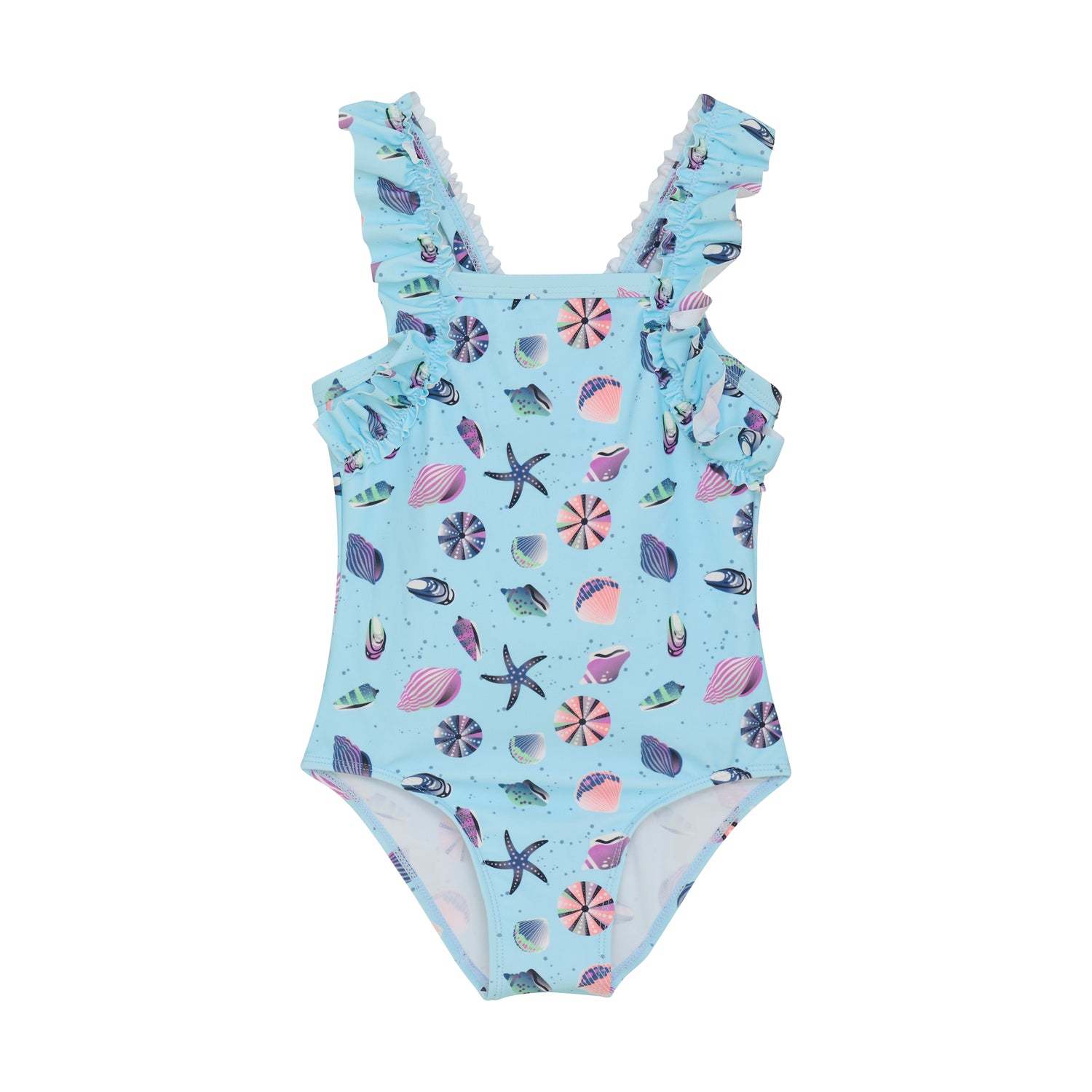 Dieser blaue Badeanzug von Color Kids besticht durch ein maritimes Muster und sorgt für einen fröhlichen Auftritt am Wasser.