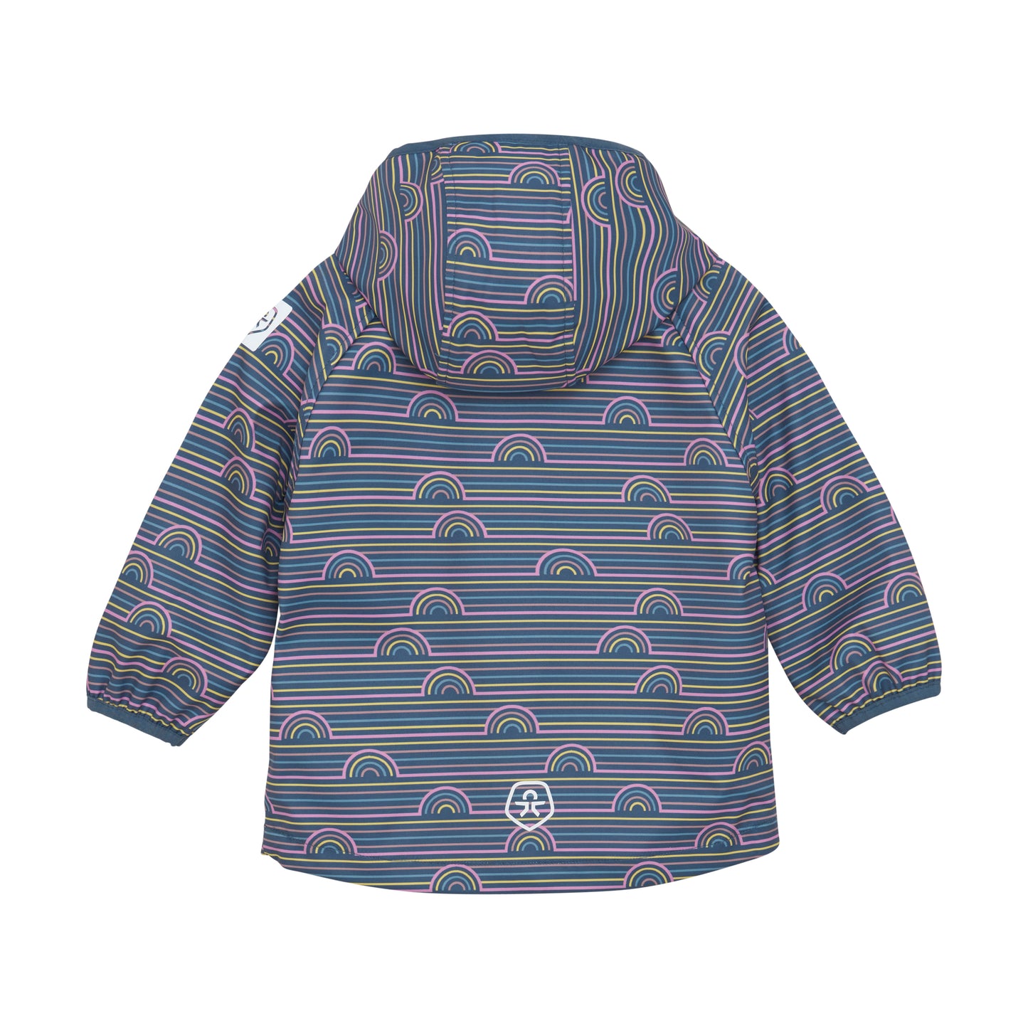 Die Softshell Jacke von Color Kids besticht durch ihr farbenfrohes Regenbogenmuster und bietet optimalen Schutz für die Kleinen.