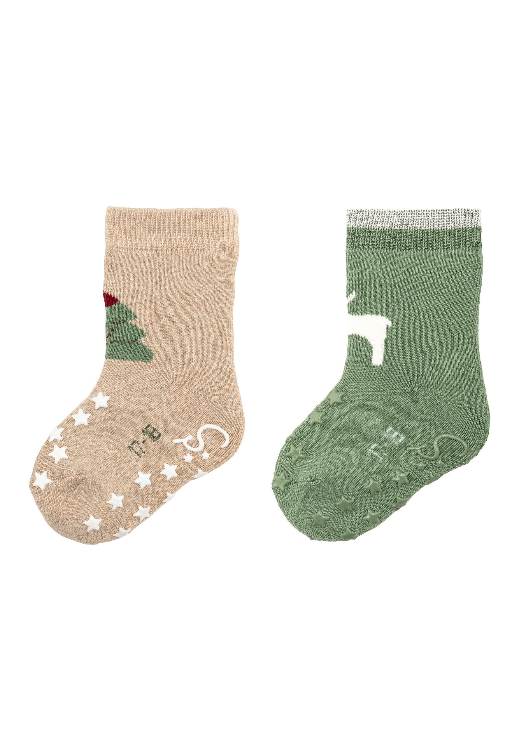 Sterntaler ABS-Socken mit festlichem Weihnachtsmotiv bieten sicheren Halt und weihnachtlichen Charme für kleine Füße.