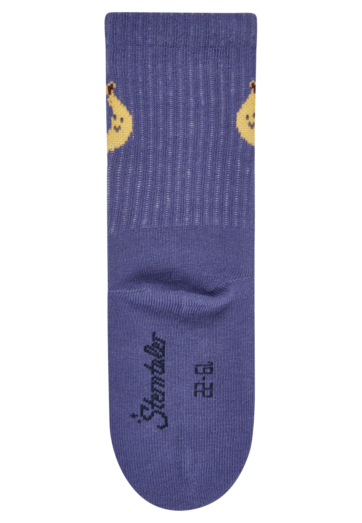 Die dunkelblauen Socken von Sterntaler überzeugen mit ihrem kleinen Bananenmotiv.