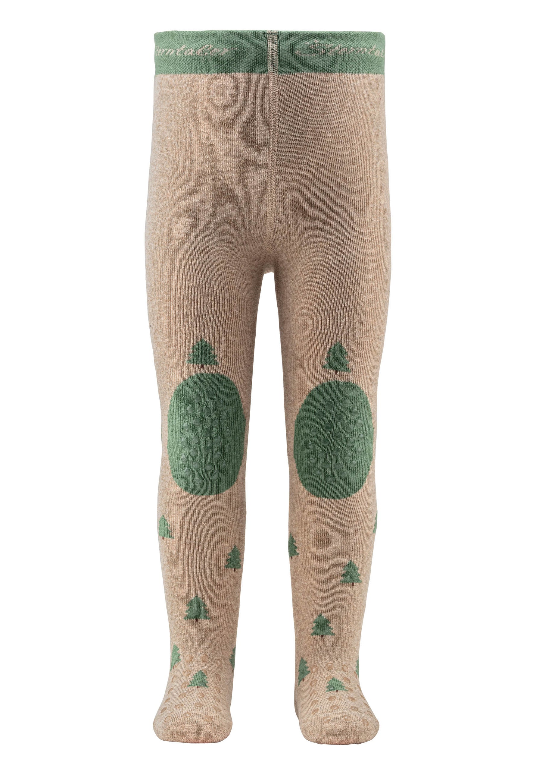 Diese beige-grüne Weihnachtstrumpfhose von Sterntaler ist perfekt zum Krabbeln und sorgt für festliche Gemütlichkeit.