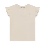 Weißes kurzarm T-Shirt mit kleinen Details von Daily Seven.