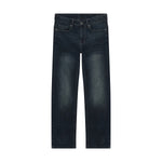 Dunkelblaue Wide Straight fit Jeans von Indian Blue Jeans – perfekt für einen lässigen, zeitlosen Look. Die klassische Passform sitzt angenehm locker und bietet maximale Bewegungsfreiheit. Das hochwertige Baumwoll-Elastane-Gemisch sorgt für Strapazierfähigkeit und Komfort den ganzen Tag über. Ein Basics-Piece, das in keinem Kleiderschrank fehlen darf.