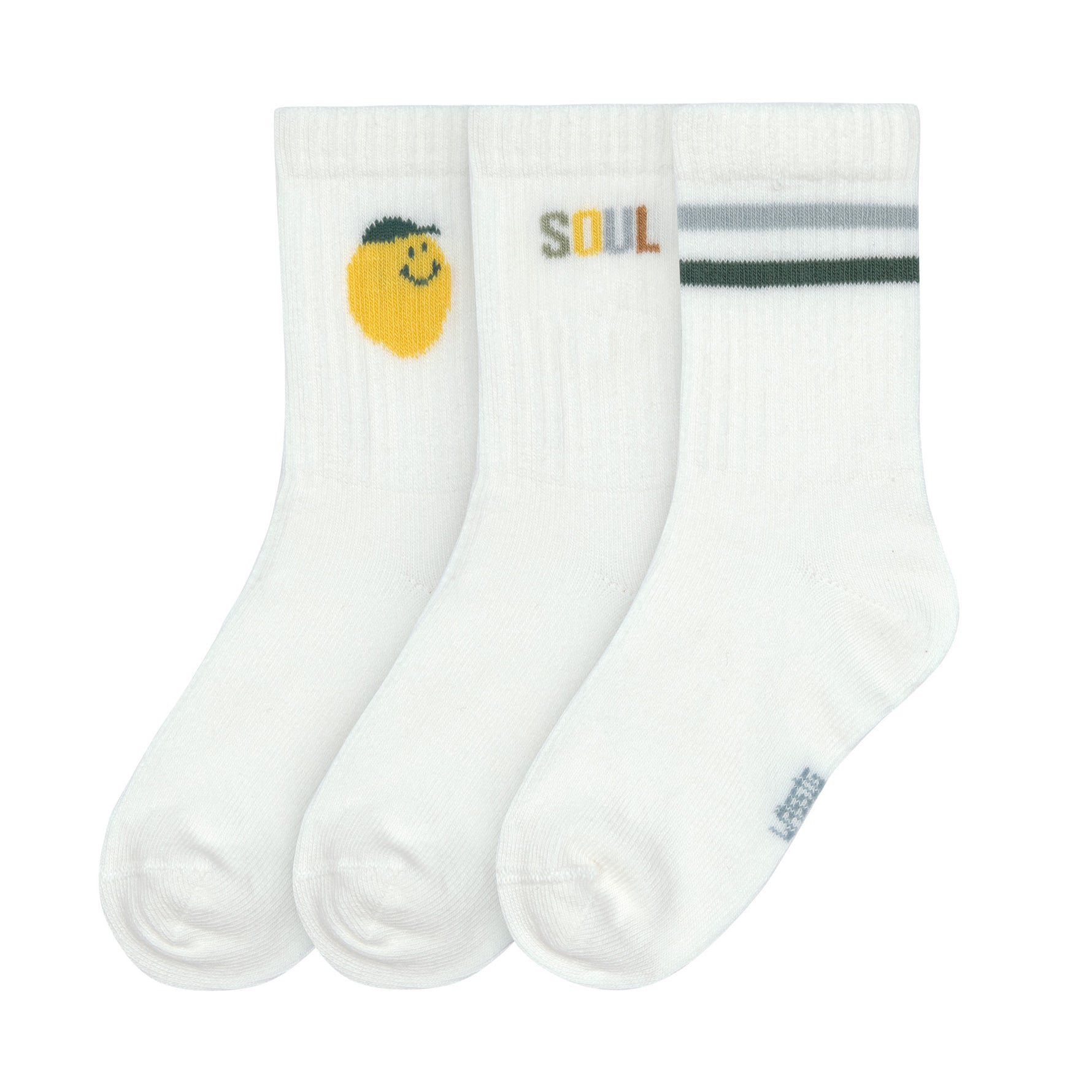 Die GOTS-zertifizierten Tennis Socks für Kinder,Design Lemon, mit einem hohen Anteil an Baumwolle (bio) machen jedes Outfit zum absoluten Hingucker. Die weichen Socken runden mit ihren fröhlich bunten Prints jeden Look ab.