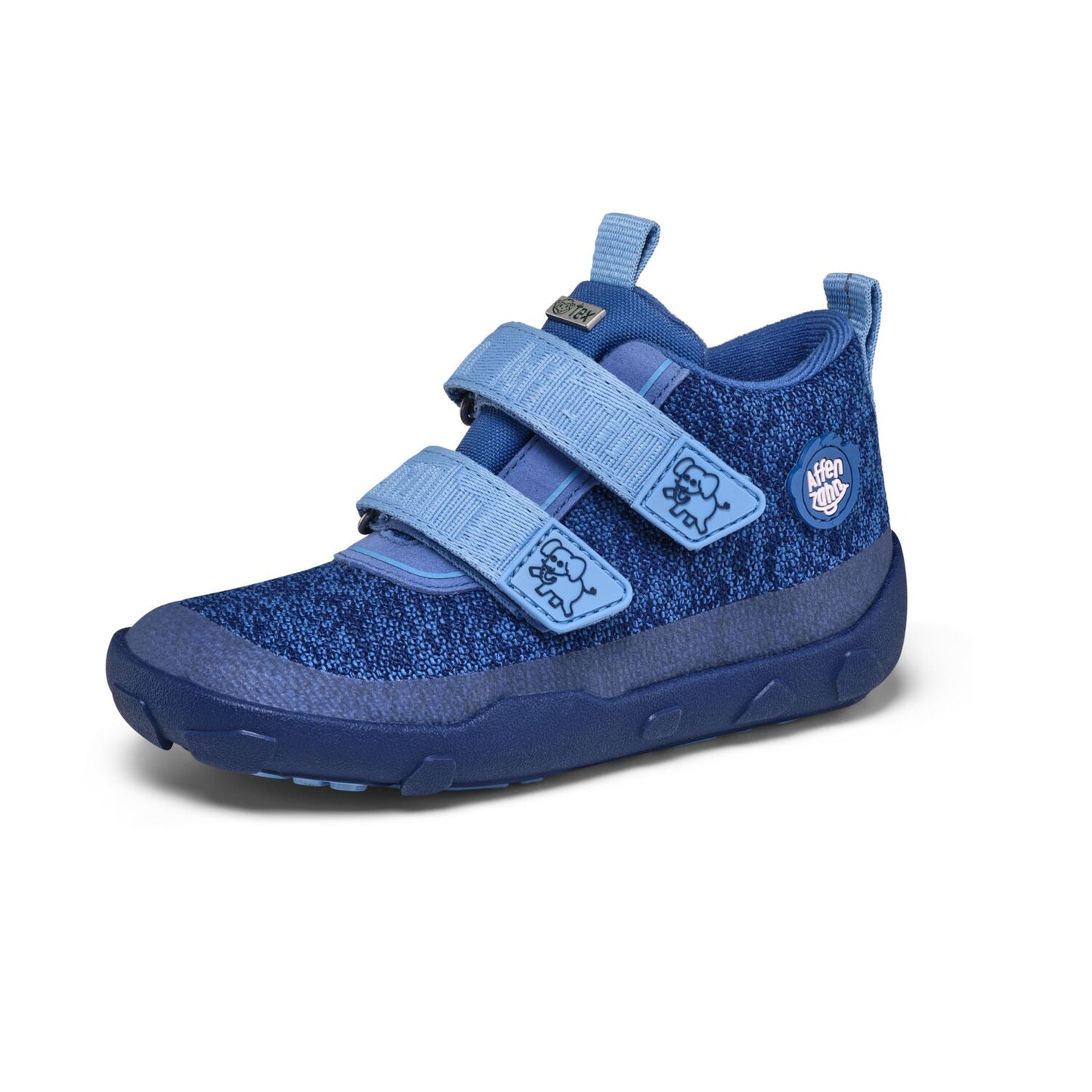 Der ideale Begleiter für die herbstliche Übergangszeit: Unser bunter Barfußschuh Happy von Affenzahn ist wasserdicht & kalt gefüttert. Einfach mit Klettverschlüssen auf und zu zumachen. - Obermaterial: bluesign®-zertifiziertes Polyester Knit
