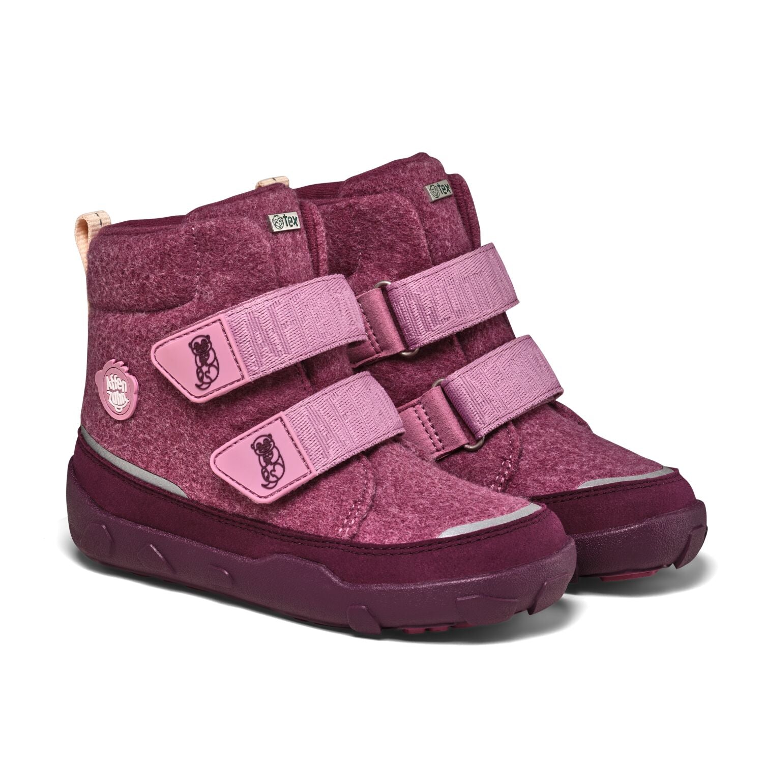 Der klassische Winterstiefel Wolle Comfy von Affenzahn  aus recycelter Wolle ist warm gefüttert und wasserdicht. Mit zwei Klettverschlüssen kinderleicht zu Öffnen und zu Schließen.