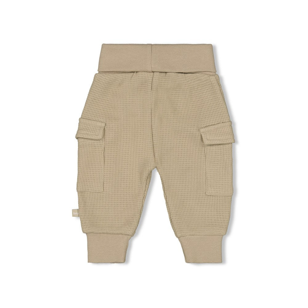Hose Waffeloptik mit Seitentaschen in beige
