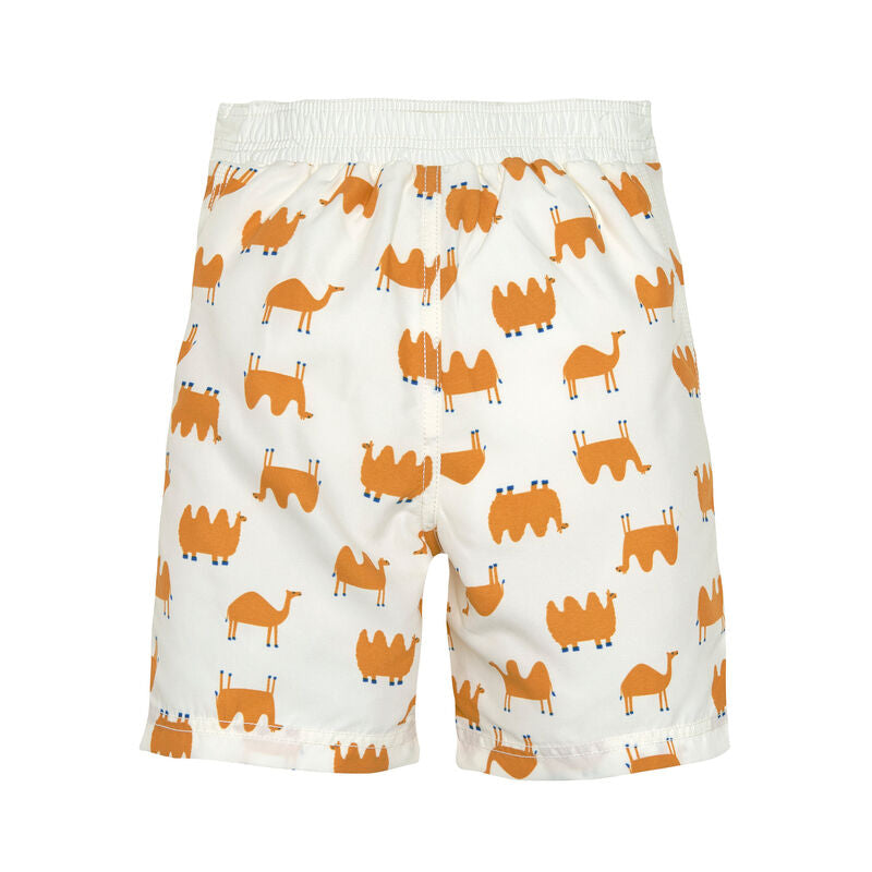 Die weiße UV Badehose für Kinder mit UV Schutz 80 sorgt dank der integrierten Schwimmwindel, des breiten Hosenbundes und der nahtlose Verarbeitung im Inneren für ein angenehmes Tragegefühl und Badespaß.