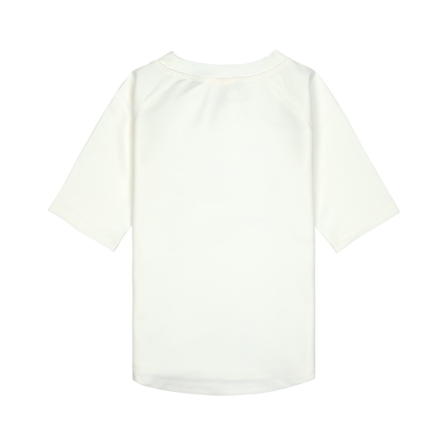 Das weiße, kurzärmelige Kinder UV Shirt mit UV-Schutz 60 kommt mit einem Sunshine Print und extra weichem Stoff. Das atmungsaktive und schnelltrocknende Material sorgt für eine angenehme Passform und Badespaß. Geeignet von 3 Monaten bis 3 Jahren.