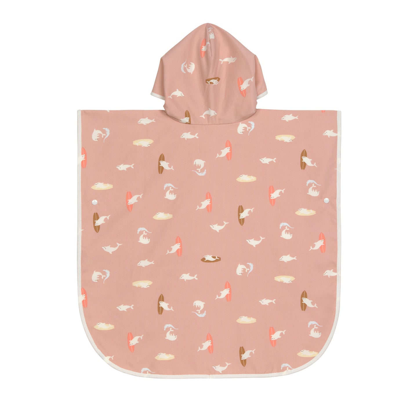Der kuschelige Kinder UV Badeponcho im Dolphin peach Design mit UV-Schutz 80 hält nach dem Planschen wunderbar warm. Die Mikrofaser-Außenseite vom Beach Poncho schützt vor Wind, seine Frottee-Innenseite nimmt Feuchtigkeit auf. Geeignet bis 3 Jahre.