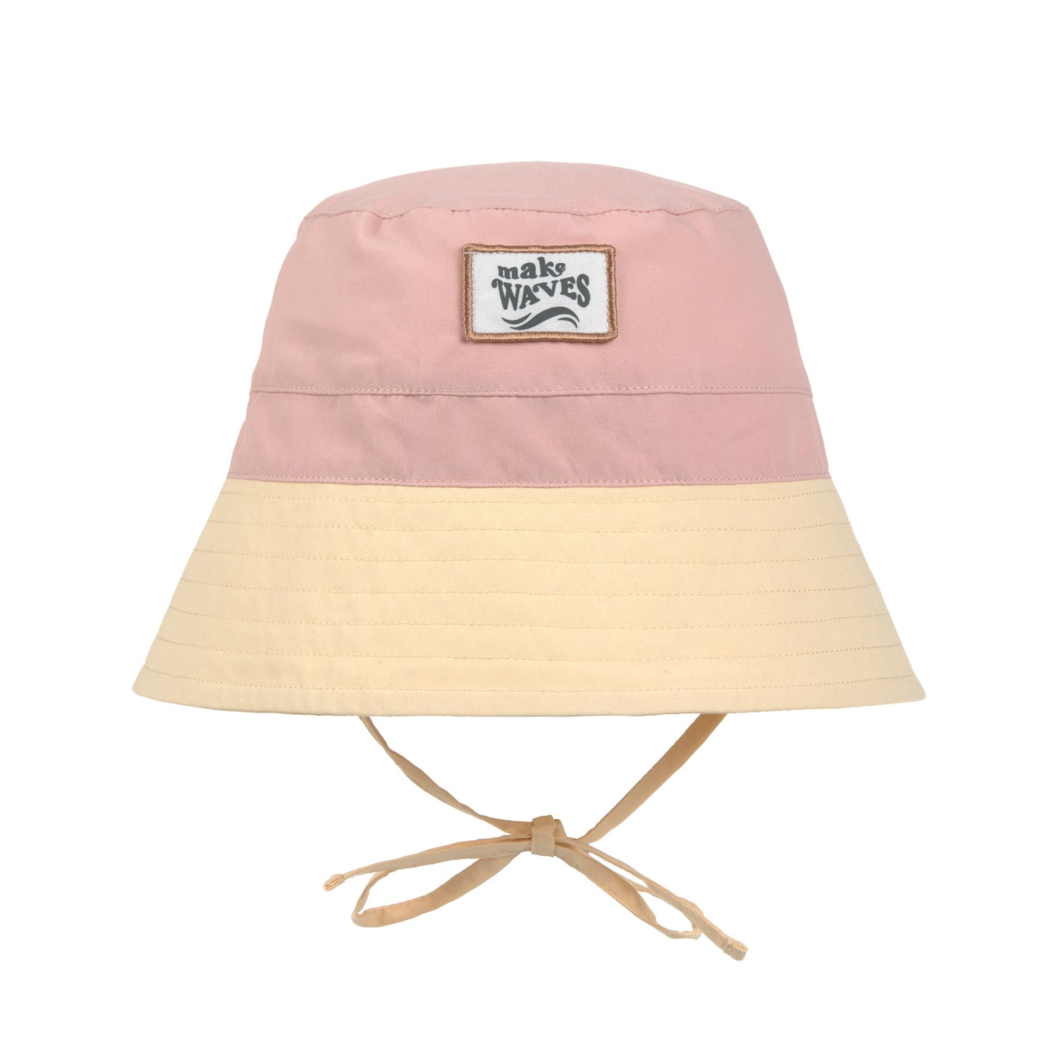 Der schlichte Kinder Fischerhut in Gelb Rosa schützt dank UV-Schutz 80 den Kopf, Nacken und die Augen von Babys und Kleinkindern. Sein schnelltrocknendes Obermaterial und das elastische Band am Hinterkopf sorgen für hohen Tragekomfort.