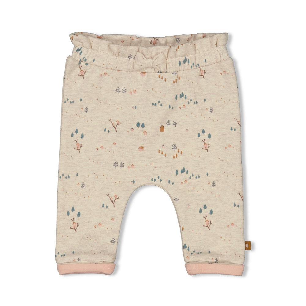 Hose in beige mit Blumenmuster