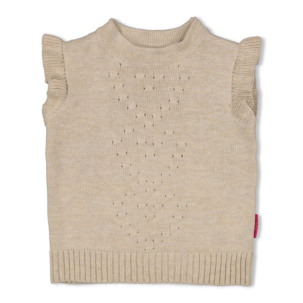 Dieser beige, gestrickte Pullunder stammt aus der Shine Bright Kollektion von Jubel und bietet eine stilvolle Ergänzung für Ihre Garderobe.