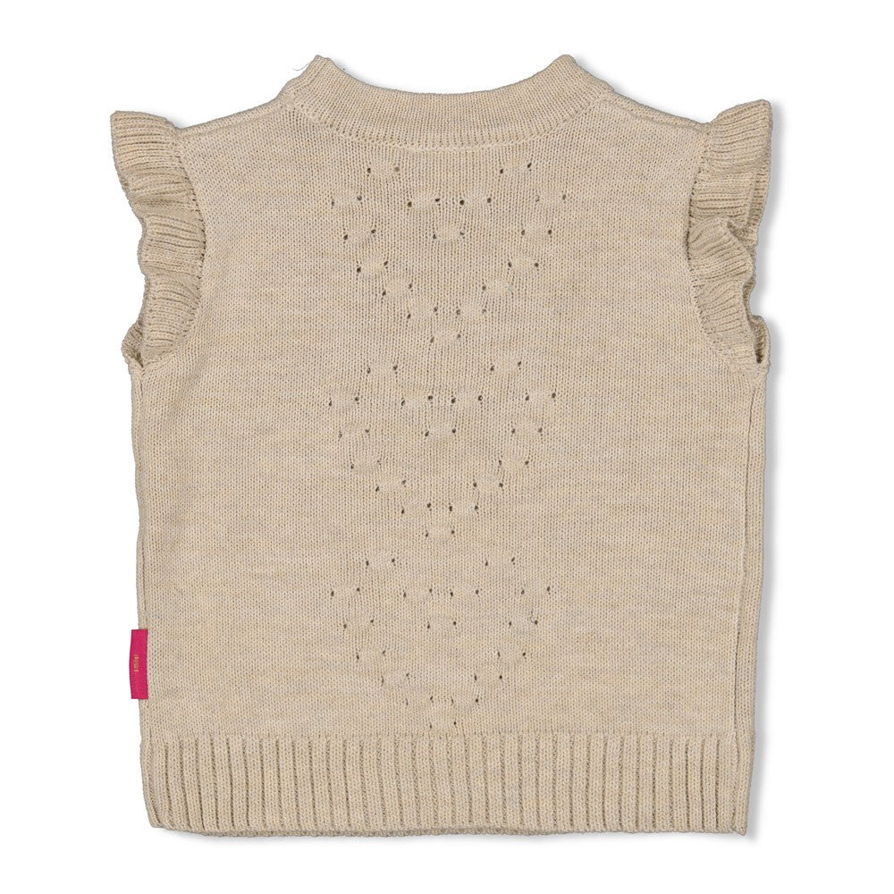 Dieser beige, gestrickte Pullunder stammt aus der Shine Bright Kollektion von Jubel und bietet eine stilvolle Ergänzung für Ihre Garderobe.