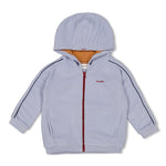 Diese blaue Fleece-Kapuzenjacke aus der Waves and Whales Kollektion von Sturdy bietet angenehmen Tragekomfort und stilvollen Schutz an kühlen Tagen.