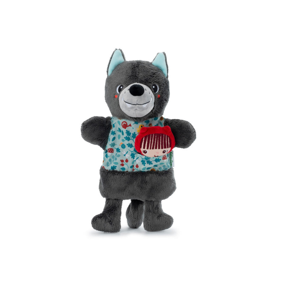 Gar nicht so böse, Louis der Wolf... Er hat zwar Hunger, aber viel lieber spielt er mit seiner Freundin Rotkäppchen. Diese Handpuppe ist ideal, um das berühmte Märchen zu erzählen!