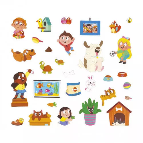 Beschreibung
Dieses Magnetspiel besteht aus 30 bunten Magneten und einer illustrierten magnetischen Kulisse. Mit diesem Magnetspiel können Kinder ihre eigenen Geschichten und Szenarien in einem Haus voller Leben realisieren.