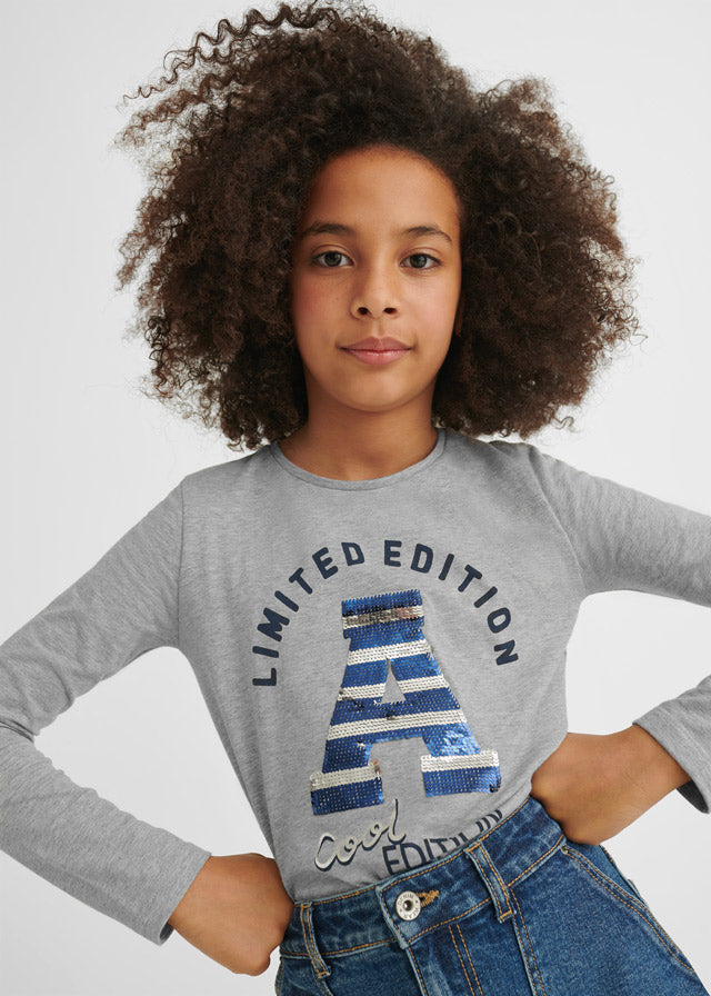 T-Shirt langarm Pailletten
