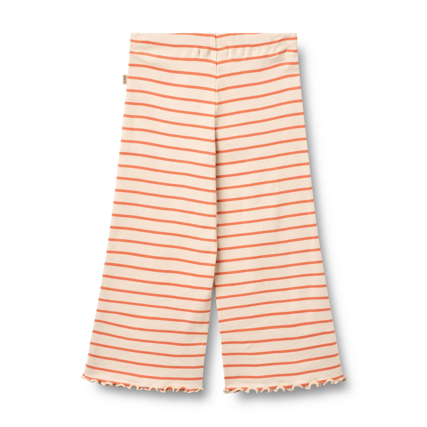 Bequeme gestreifte Jersey-Hose WHEAT für Mädchen in klassischem Design. Die Ela überzeugt mit weichem, atmungsaktivem Material aus 100% Bio-Baumwolle – perfekt für den Alltag und aktive Tage.