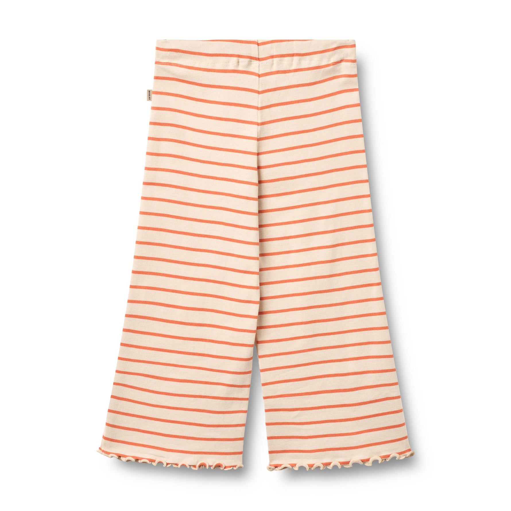 Bequeme gestreifte Jersey-Hose WHEAT für Mädchen in klassischem Design. Die Ela überzeugt mit weichem, atmungsaktivem Material aus 100% Bio-Baumwolle – perfekt für den Alltag und aktive Tage.