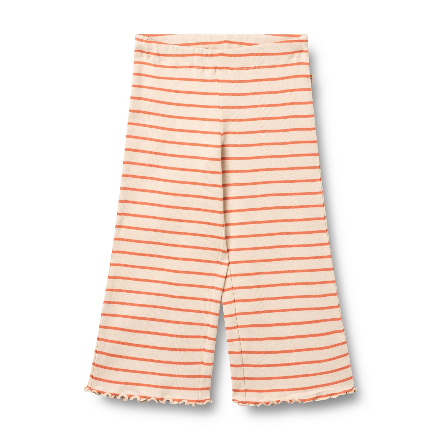 Bequeme gestreifte Jersey-Hose WHEAT für Mädchen in klassischem Design. Die Ela überzeugt mit weichem, atmungsaktivem Material aus 100% Bio-Baumwolle – perfekt für den Alltag und aktive Tage.