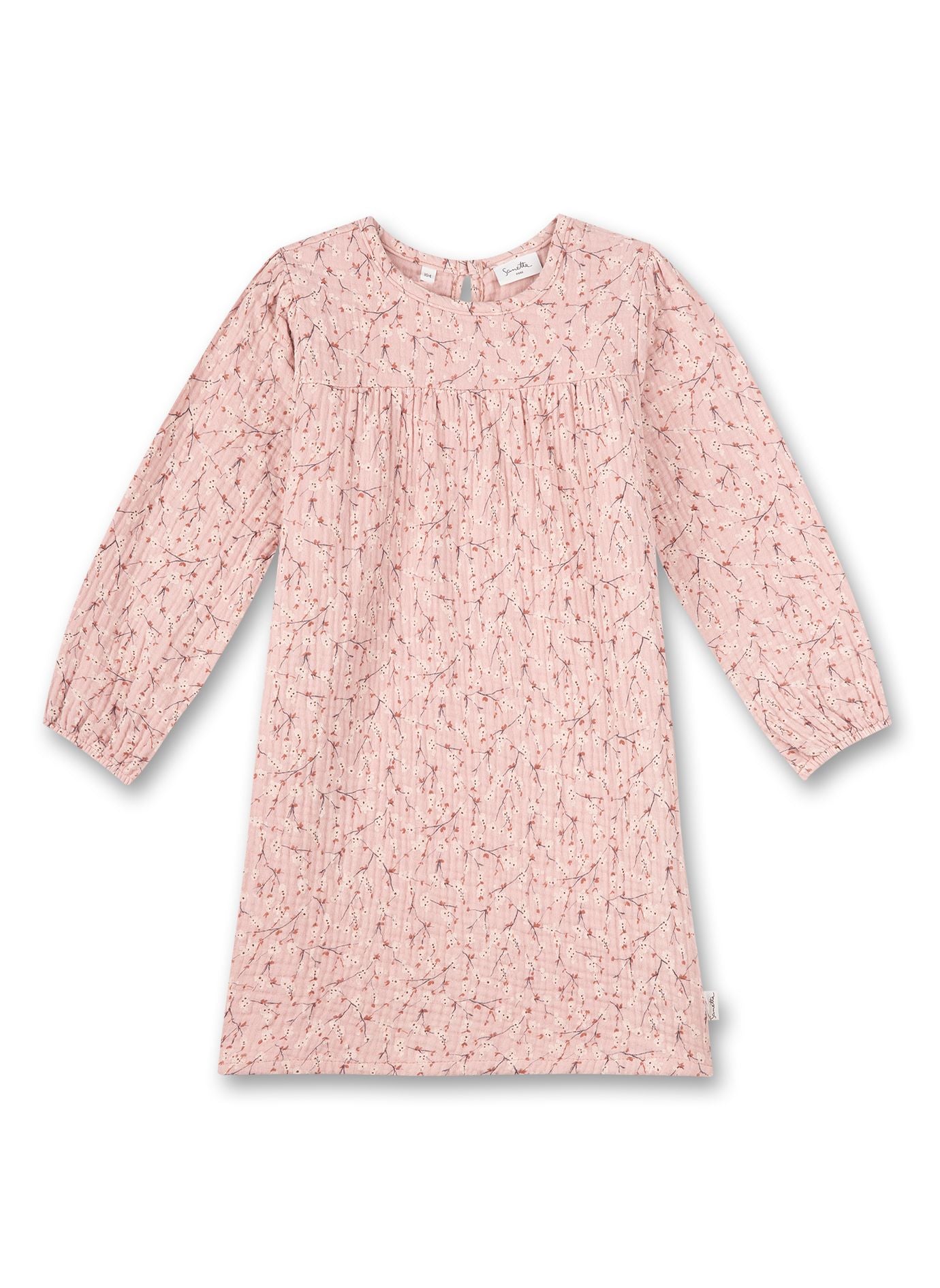 Wunderhübsches Mädchen-Kleid in Ros mit einem reizenden Mille-Fleurs Print von Sanetta Pure.