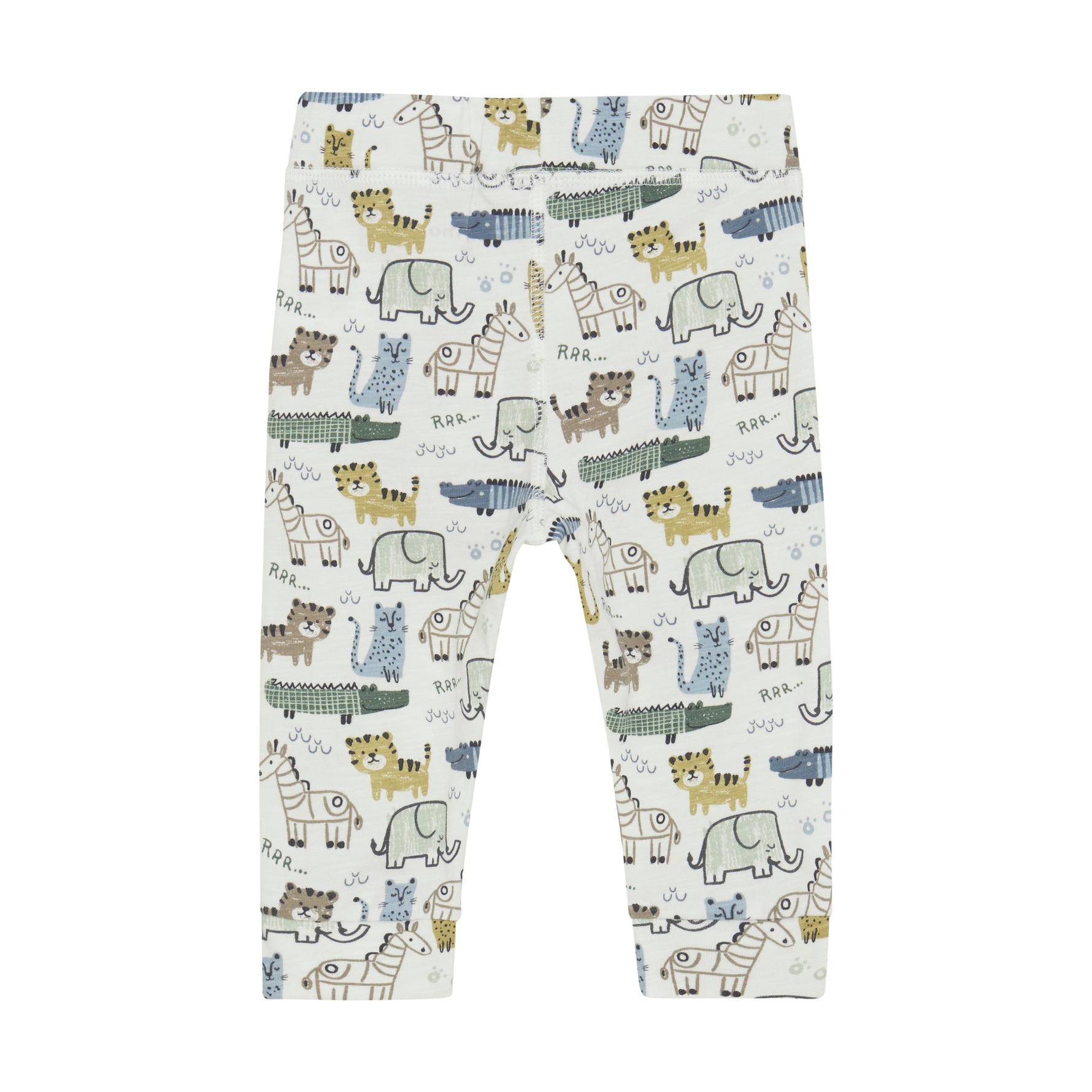 Die weiße MINYMO-Hose mit lustigen Tiermotiven bringt Spaß und Stil in jeden Kinderalltag.