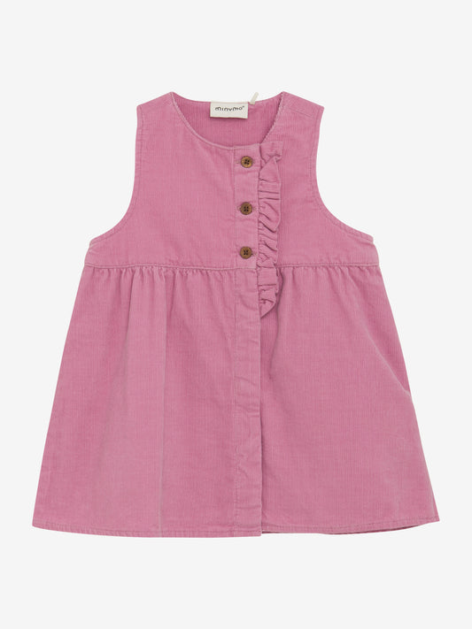 Charmantes rosa Kleid mit Knopfleiste von MINYMO, das verspielten Stil versprüht.