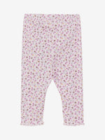 Diese gerippte Leggings von MINYMO begeistert mit einem verspielten Allover-Blumenmuster und süßen kleinen Knöpfen – perfekt für einen fröhlichen Look.