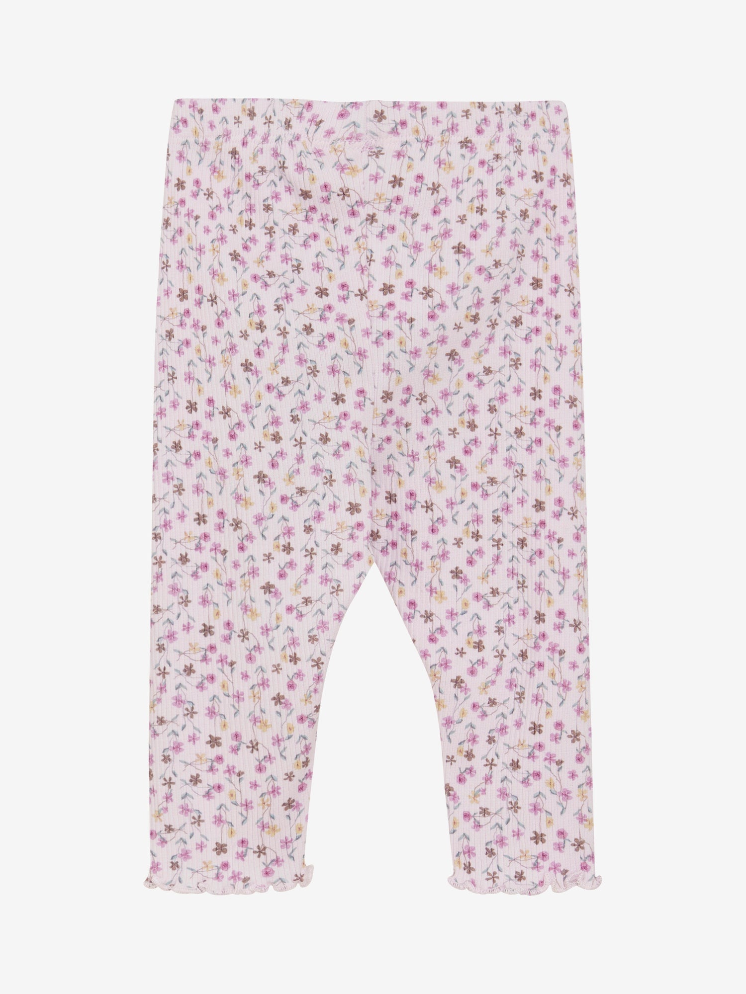 Diese gerippte Leggings von MINYMO begeistert mit einem verspielten Allover-Blumenmuster und süßen kleinen Knöpfen – perfekt für einen fröhlichen Look.