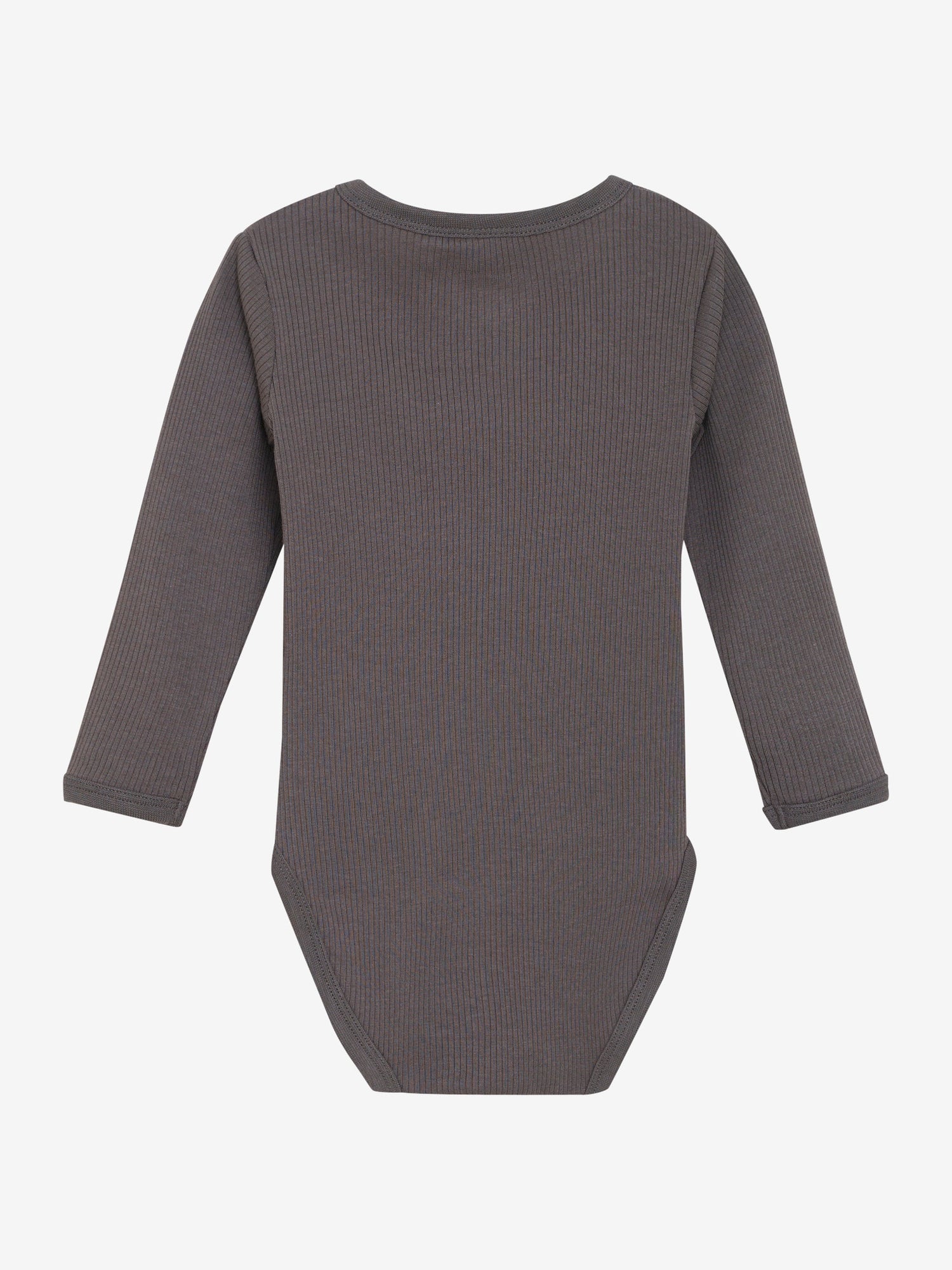 Dieser graue, gerippte Body von MINYMO bezaubert mit niedlichen kleinen Knöpfen und sorgt für verspielten Charme.