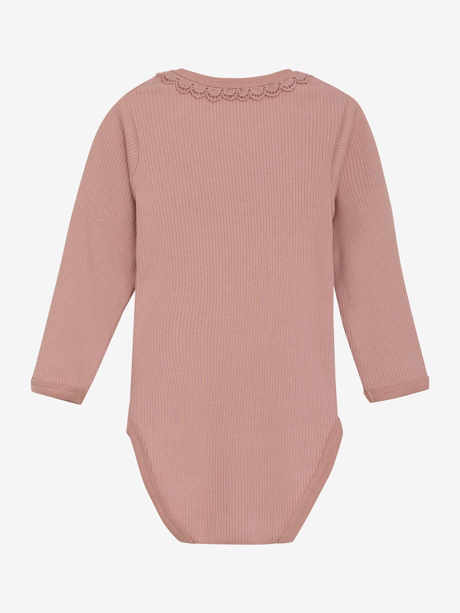 Dieser rosafarbene, gerippte Body von MINYMO besticht durch ein elegantes Kragendetail und verleiht jedem Outfit eine raffinierte Note.