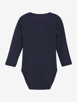 Dieser dunkelblaue, gerippte Body von MINYMO besticht durch seine feinen, kleinen Knöpfe und verleiht jedem Outfit eine elegante Note.