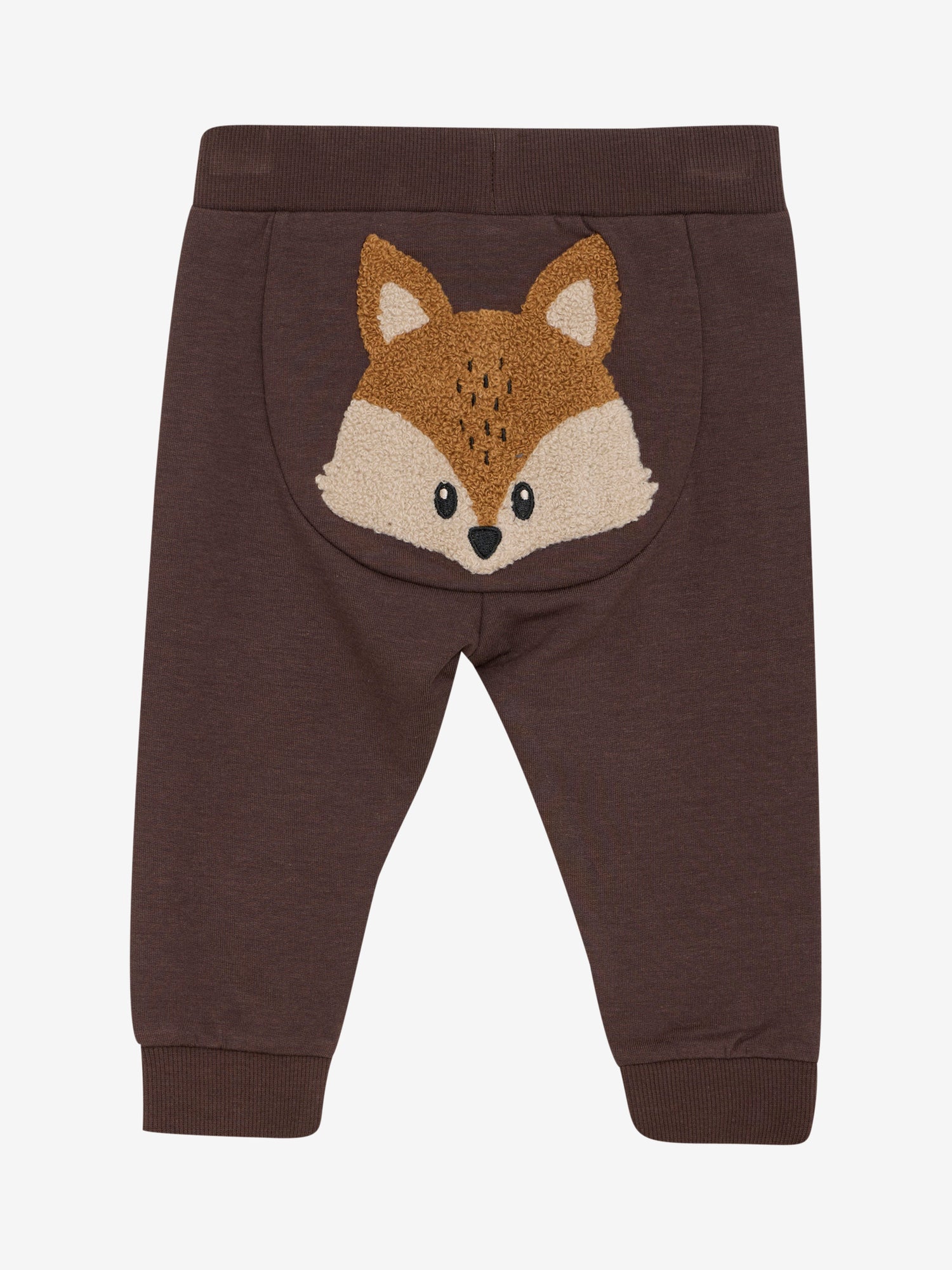 Entdecken Sie die braunen Sweatpants von MINYMO, verziert mit einem charmanten Fuchs-Motiv – perfekt für gemütliche Tage mit Stil.