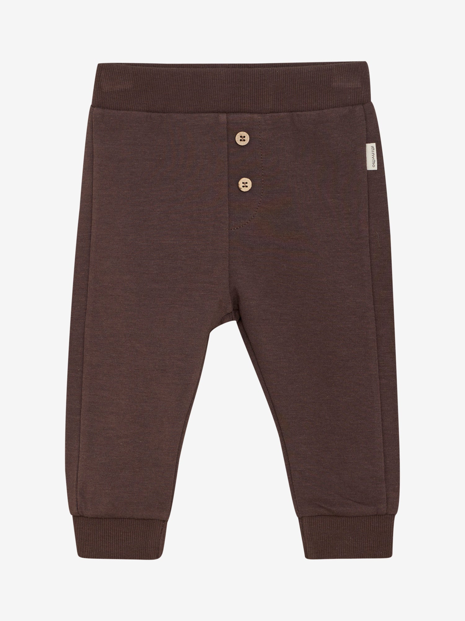 Entdecken Sie die braunen Sweatpants von MINYMO, verziert mit einem charmanten Fuchs-Motiv – perfekt für gemütliche Tage mit Stil.