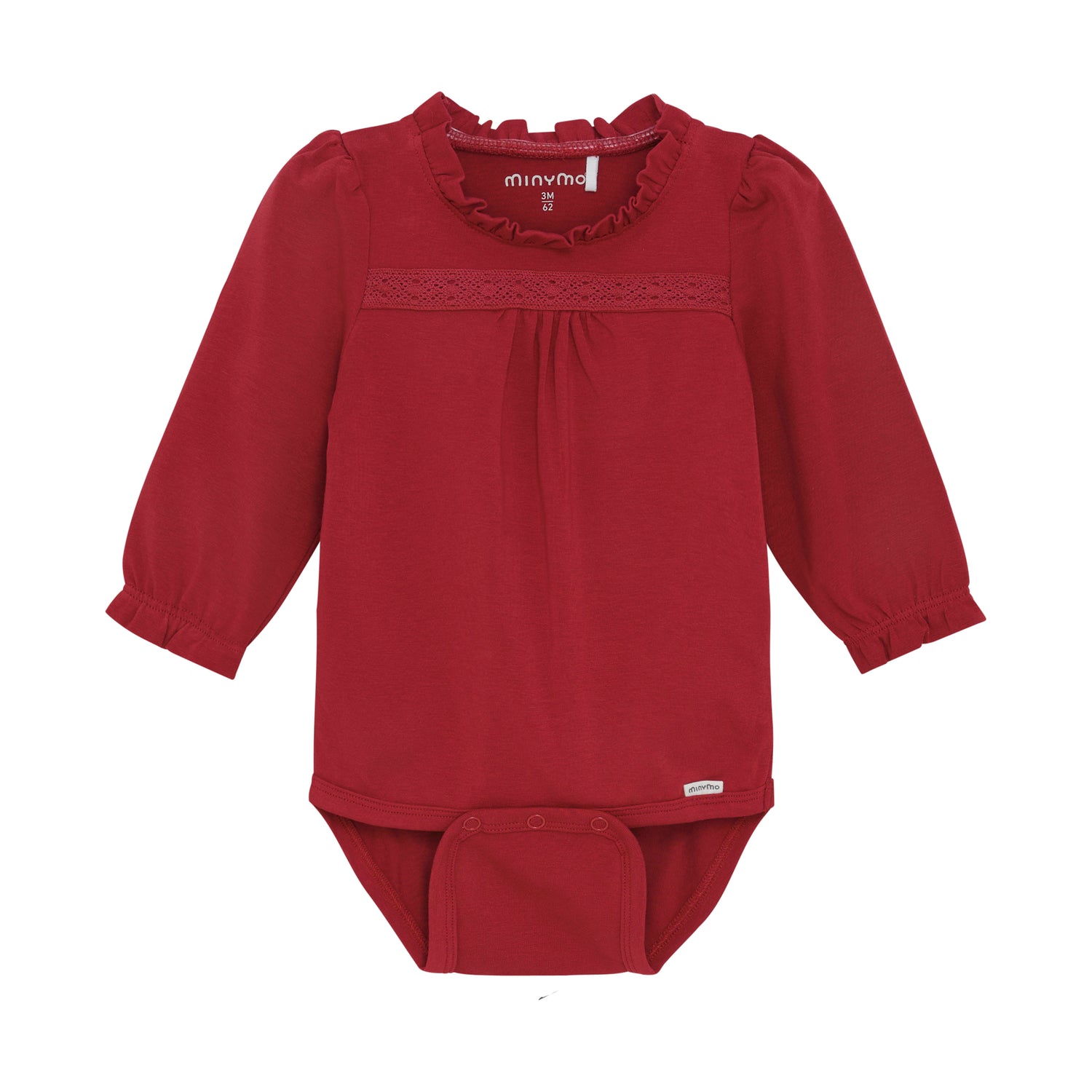 Dieser langärmlige Body in Rot stammt von MINYMO und bietet angenehmen Tragekomfort.