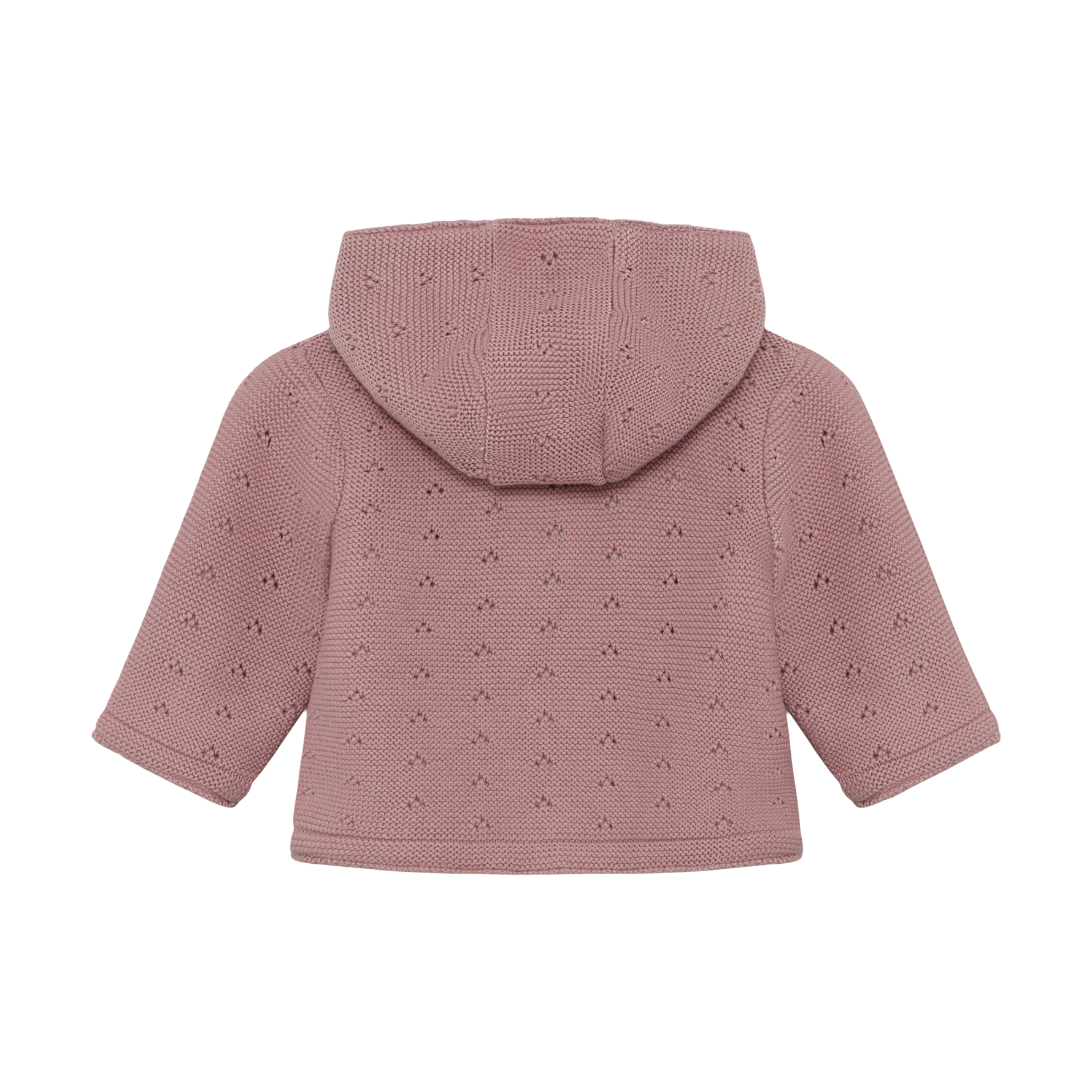 Die zart rosa Strickjacke von Minymo ist mit einem weichen Futter und einer Kapuze ausgestattet, die für zusätzlichen Schutz und Komfort sorgt. Dieses Design vereint funktionale Wärme mit einem ansprechenden Look, der sich ideal für die kühleren Tage eignet.&nbsp;