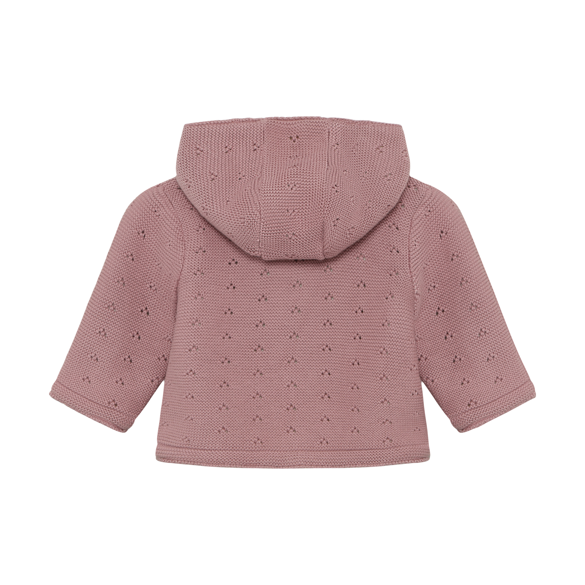 Die zart rosa Strickjacke von Minymo ist mit einem weichen Futter und einer Kapuze ausgestattet, die für zusätzlichen Schutz und Komfort sorgt. Dieses Design vereint funktionale Wärme mit einem ansprechenden Look, der sich ideal für die kühleren Tage eignet.&nbsp;