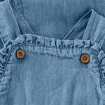 Blauer Overall mit Rüschendetails von MINYMO.