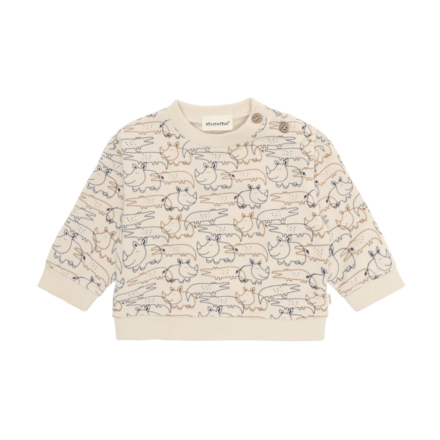 Langarm Sweatshirt von MINYMO mit All-Over Tierprint.
