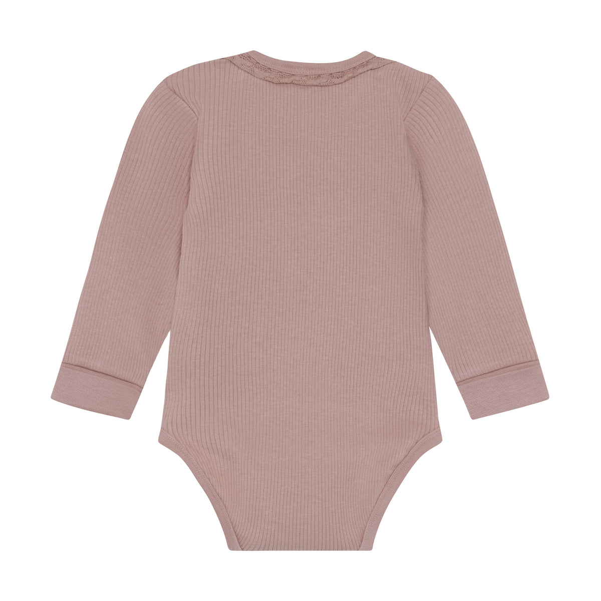 Ein eleganter Langarm-Rib-Body in zartem Altrosa von Minymo. Die hochwertige Materialmischung aus Modal, Baumwolle und Elastane bietet optimalen Tragekomfort und sanfte Elastizität. Perfekt für vielseitige Styling-Möglichkeiten im Alltag.