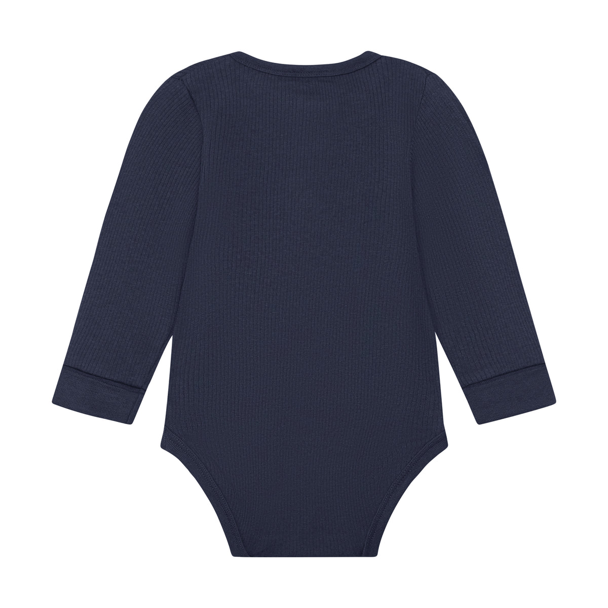 Ein eleganter langarm Rib Body in dunklem Blau von Minymo – perfekt für vielseitige Styling-Möglichkeiten. Die hochwertige Materialmischung aus Modal, Baumwolle und Elastane bietet optimalen Komfort und Bewegungsfreiheit für den Alltag.