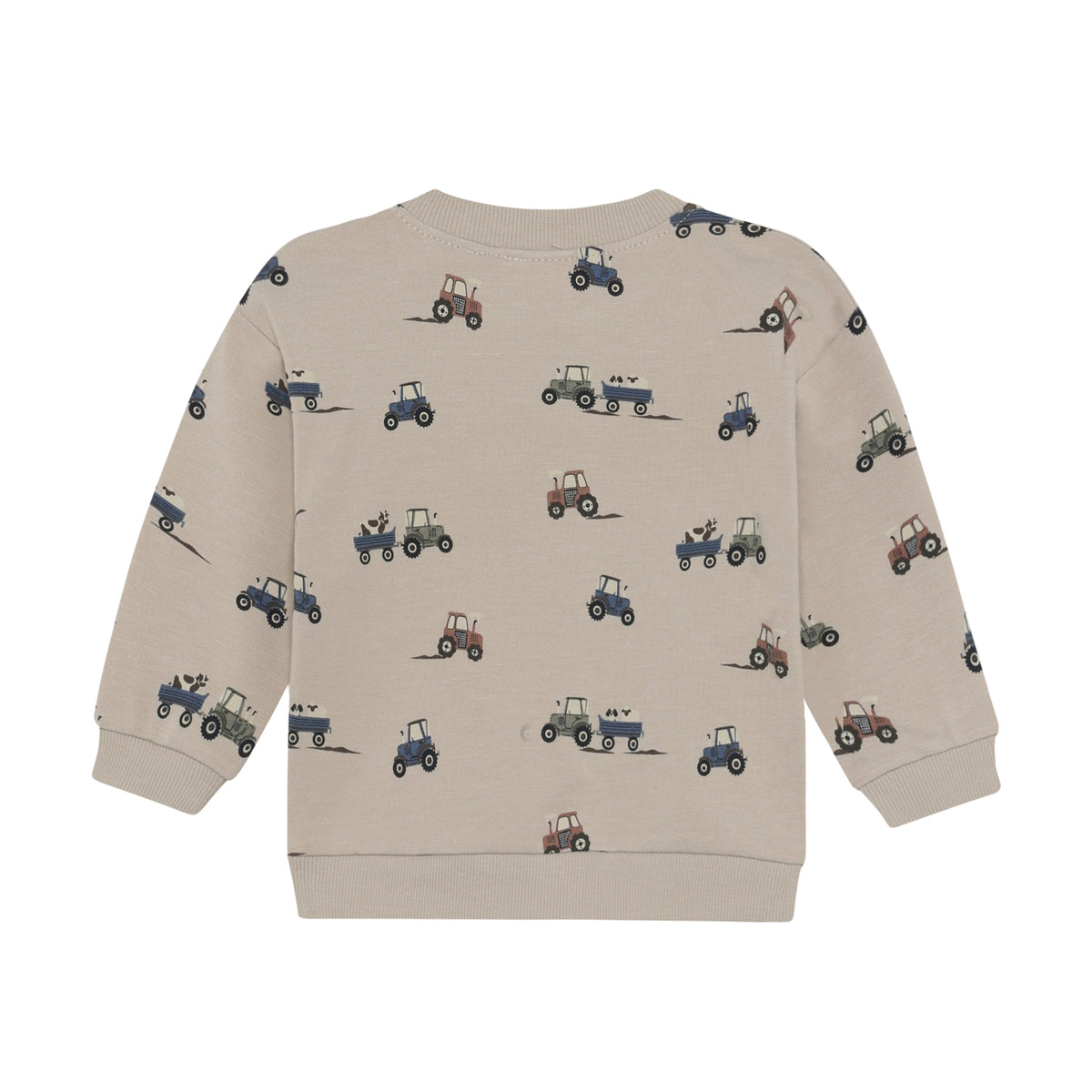 Das hochwertige Sweatshirt besticht durch sein verspieltes All-Over-Traktor-Motiv und bietet maximalen Tragekomfort. Die atmungsaktive Materialmischung aus Viscose, Baumwolle und Elastane sorgt für optimale Bewegungsfreiheit und sanfte Haptik auf der Haut. Perfekt für aktive Kinder, die Stil und Funktionalität lieben.