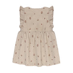Herbstliches Kleid mit durchgehendem Blumenmuster aus reiner Baumwolle. Das leichte Cord-Material mit Futter bietet Komfort und Strapazierfähigkeit für den Alltag.