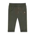 Bequeme Sweatpants in Dunkelgrün von Minymo – aus Bio-Baumwolle mit Elasthan für optimale Bewegungsfreiheit.