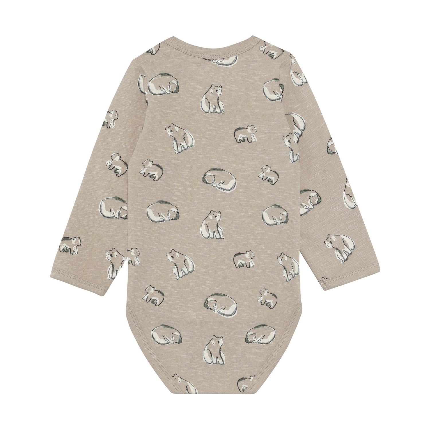 Hochwertiger Langarm-Body von Minymo mit charmanten All-Over-Tiermotiven – perfekt für kleine Entdecker, die Komfort und Stil lieben.